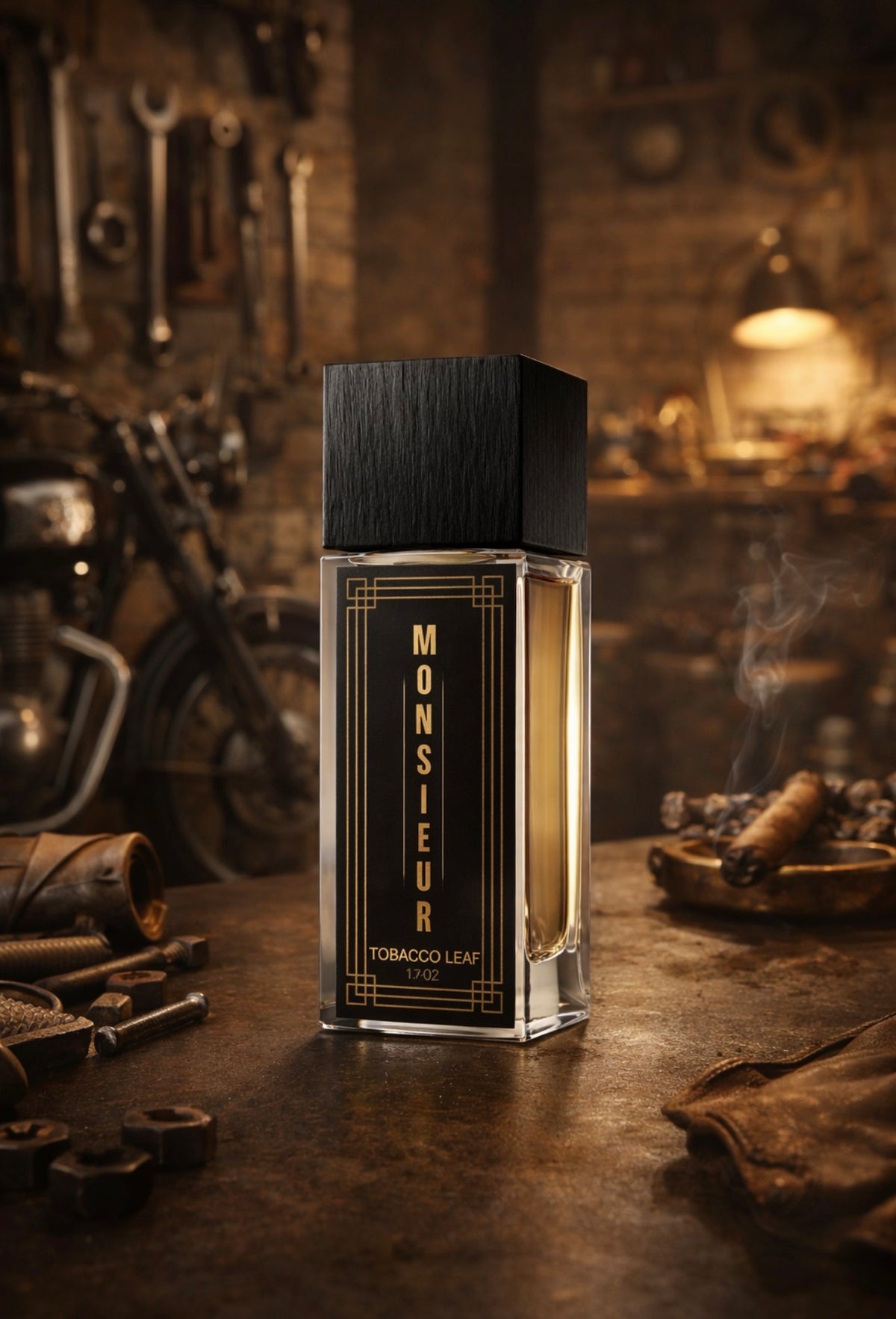 The Tobacco Leaf Parfum men's cologne bottle by The Monsieur Store